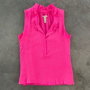 J Crew Neon Pink Silk Tank